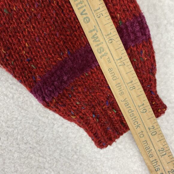 Vtg Sweater Womens Sz L Red 80s Richwil's Back to Back Pullover Speckled Wool - Picture 9 of 11